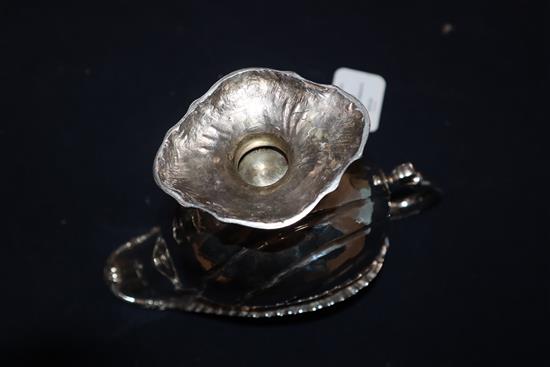 A pair of George III silver pedestal sauceboats, London, 1763?, (repairs), gross 27.5 oz.